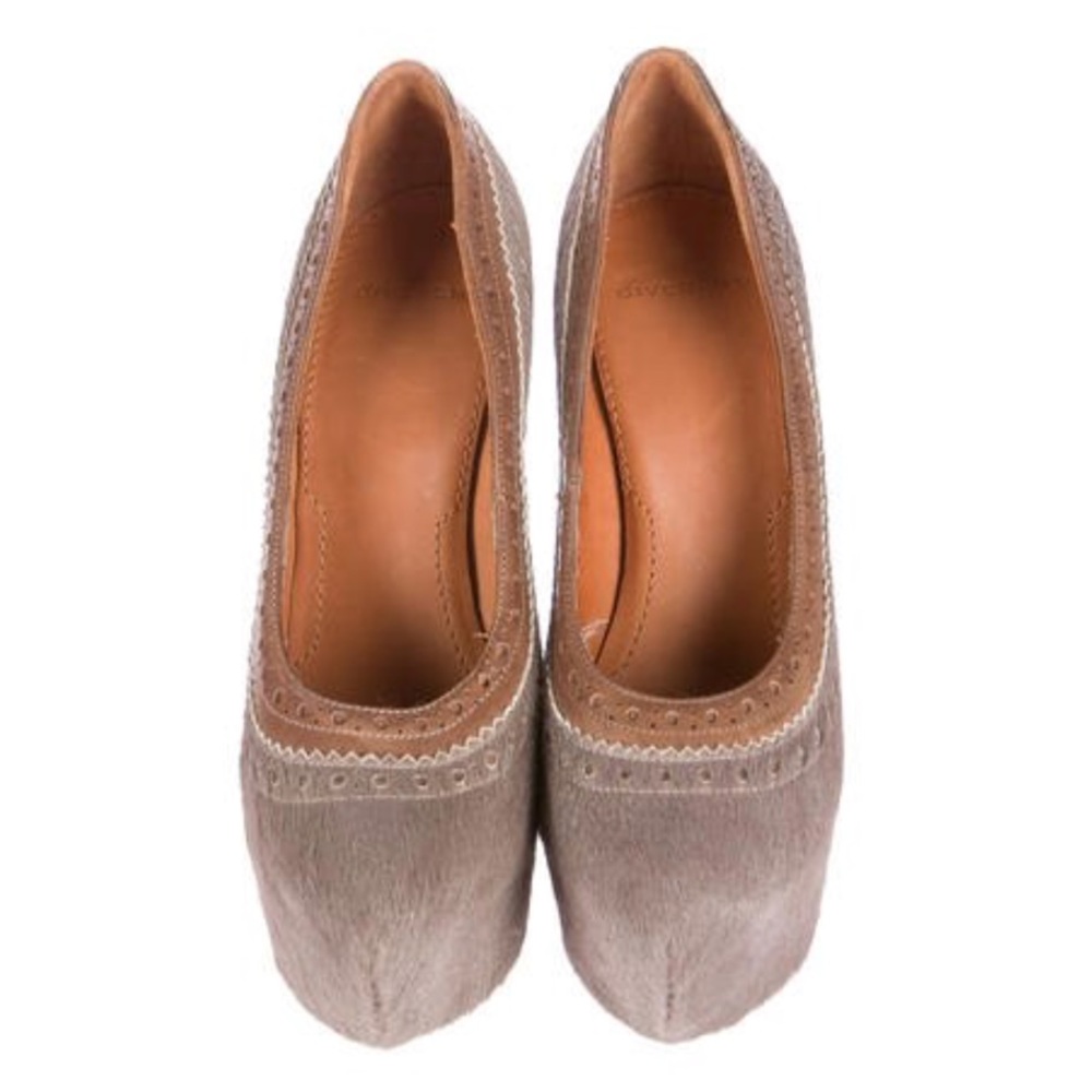 Givenchy pointed-toe pony hair platform pumps